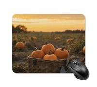 Pumpkins in Field Mouse Pad Square Laptop Mouse Mat Cute Computer Mousepad Keyboard Pad Non-Slip Desk Pads for Gaming Office Work Home 20 * 25cm
