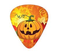 Pumpkins Thanksgiving Day Printed Triangle Guitar Picks 12 Pcs Novelty Guitar Plectrums for Bass, Electric, Acoustic Guitar