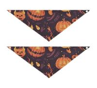 Pumpkins with Fires Dog Scarf Soft and Light Skin 2 Pcs for Outdoor Wear Pets Want to Ddress Up 30 × 12 2in