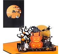 Pumpkins With Witchlight Night 3D Pop-Up Halloween Card