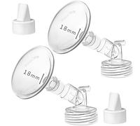 PumpMom 18mm Flanges and Duckbill Valve Compatible with Spectra S2 Spectra S1 9 Plus Synergy Gold Breast Pump Parts, Not Original Spectra Pump Parts (18mm)