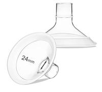 PumpMom 24mm Flange Breast Shields Medium Breast Pump Flanges for Medela，Replace Flange Compatible with Medela Breast Pumps Personalfit Connector