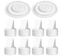PumpMom Breast Pump Parts, 8 Duckbill Valves and 2 Silicone Membrane for Spectra S2, S1 and 9 Plus Breastpumps, Compatible with Spectra Valves and Silicone Diaphragm