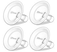 PumpMom-us 17mm and 19mm Oval Flanges Compatible with Medela Breast Pump Parts, Replace Shields Accessories for Pump in Style PersonalFit Flex, Freestyle Flex and Swing Maxi Connector (17mm + 19mm)
