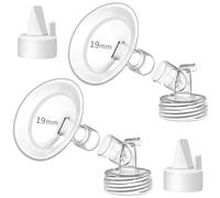 PumpMom-us 19mm Flanges Compatible with Spectra S2 S1 9 Plus Breastpumps Accessories, Replacement 19mm Breast Shield and Duckbill Valves for Spectra Pump Parts and Spectra Flange