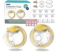PumpMom-us Wearable Breast Pump Collection Cup Compatible with Spectra S1 S2 9 Plus and SG, Replace Pump Kits 27mm Flange and 17/19/21/24mm Insert Included