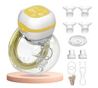 PumpMom-us Wearable Electric Breast Pump, Hands Free Breastfeeding Pumps with 3 Models & 9 Levels, Low Noise Rechargeable, 180 ml Milk Cup, BPA Free (1 Pack)