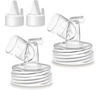 PumpMom-us Wide Mouth Connector Duckbill Valves for Spectra S1 S2 9 Plus Pump, Widemouth Connector Compatible with Medela PersonalFit Shield and Lansinoh Flange Backflow Protector Base