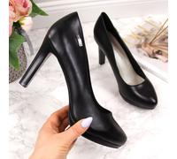 Pumps on the platform matte black W Sergio Leone