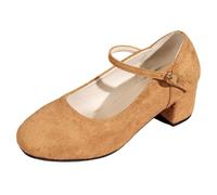 Pumps Women's Dirndl High Heels Closed Comfortable Dance Shoes Wedding, yellow, 10 UK
