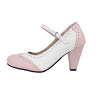 Pumps Women's Glitter Silver Bridal Shoes Dance Shoes with Block Heel Sequins Evening Shoes Classic Elegant Glitter Shoes Chic Heel Shoes High Heels New Year's Eve Evening Shoes, red, 8.5 UK