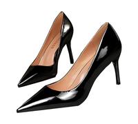 Pumps Women's Pointed High Heels Women's Glitter Silver Dress Shoes Stiletto Evening Shoes Bridal Wedding Shoes Stiletto Heel Shoes Slip-On Single Shoes Elegant Party Shoes, black, 2 UK