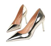 Pumps Women's Pointed High Heels Women's Glitter Silver Dress Shoes Stiletto Evening Shoes Bridal Wedding Shoes Stiletto Heel Shoes Slip-On Single Shoes Elegant Party Shoes, silver, 6 UK