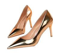 Pumps Women's Pointed High Heels Women's Glitter Silver Dress Shoes Stiletto Evening Shoes Bridal Wedding Shoes Stiletto Heel Shoes Slip-On Single Shoes Elegant Party Shoes, khaki, 2/2.5 UK