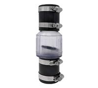 PumpSpy Silent Check Valve - 1-1/2" with Buna-N Couplings, Model CV-150, Spring-Loaded Flapper, Sump Pump Life Expectancy Increase, Includes Steel Clamps Fit 1-1/2″ Pipe