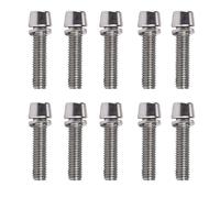 pumpumlia 10Pcs Bicycles Stem Screw Bike Stem Bolts Tapered Head Bolts Screws With Washers Steering Handlebar Part M5x20mm For Road Easily Installation