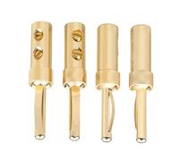 pumpumlia 4PCS Gold Plated Banana Plugs Connectors With Large Area For Improved Auditory Performances And Stability Wiring Plugs