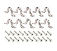 pumpumlia 8pcs/10pcs Tie Down Anchors Point For Kayak Canoe Rigging 316 Stainless Tie Down Eye Straps With Screws Top Pad Eye Marine Door Latches With Mounting Screws