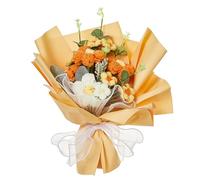 pumpumlia Artificial Flower Bouquets Knitted Crochet With Bear For Graduation Mother Day Valentines Day For Outdoors For Cemetery For Decorations For Outdoors Hanging Basket