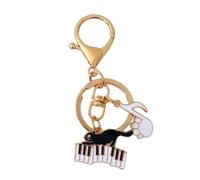 pumpumlia Cats Piano Keyring Music Keychain Creative Car Chain Note Keyrings Hanging Ornaments Bag Charm For Woman Note Keyrings Charm Car For Decoration
