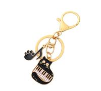 pumpumlia Cats Piano Keyring Music Keychain Creative Car Chain Note Keyrings Hanging Ornaments Bag Charm For Woman Note Keyrings Charm Car For Decoration