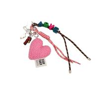 pumpumlia Fashionable Animal Print Plush Heart Ornament Bag Pendant Warm Holder Multifunctional Car Decoration Unisex Present Unisex Heart Chip Bag Pendant
