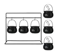 pumpumlia Halloween Party Decors Set of 3/6/9 Hanging Witches Cauldrons with Sturdy Metal Frame for Indoor Outdoors Use Efficient Halloween Candy Serving Bowl