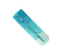 pumpumlia Large Capacity Cylindrical Silicone Pen Case Zippered for School Round Silicone Case