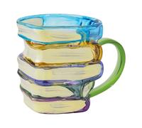 pumpumlia Large Glass Coffee Cup Handcrafted Art Designs Mug for Daily Use with Ergonomic Handle Beverage Drinkware Dishwasher Safe Artistic Glass Mug