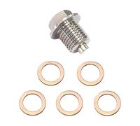 pumpumlia Professional Oil Drain Plug Nut Pan Bolt M14x1 5mm Set Includes 5pcs Copper Washers for Auto Maintenance Oil Pan Drain Plug Washer