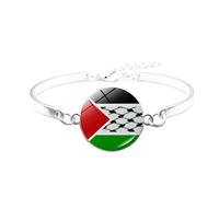 pumpumlia Unique Palestine Flag Adjustable Multi-layered Woven Bracelets Fashion Beaded Jewelry For All Occasion Cultural Pattern