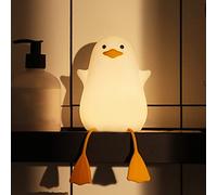 Pumpumly Cute Duck Night Light, LED Squishy Duck Lamp, Kids Light Up Duck, Silicone Dimmable Nursery Nightlight, Rechargeable Bedside Touch Lamp for Sleeping with 20mins Timer, Gifts for Boys Girls