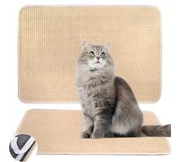 Pumtus 2 Pack Cat Scratcher Mats, 60 x 40 cm Sisal Cats Scratch pad with Adhesive Tape, Horizontal Cat Floor Mat for Indoor cats, kitten Scratching Pad Rug, Furniture Protector for Sofa Carpet Wall