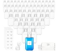 Pumtus 60 Pack Plastic Refillable Flip-Top Bottles, 60ml Clear Empty Travel Hand Sanitizer with Flip Cap, Portable Small Liquid Squeeze Container for Shampoo, Lotions, Liquid Body Soap, Creams