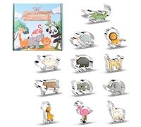 Pumwoy 12 PCS Cookie Cutter Set, Stainless Steel Biscuit Cutter Cookie Molds, Sandwich Cutters Animal Cookie Cutters for DIY Fondant Dough Sugarcraft Pastry Cake Decoration