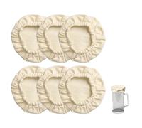 Pumwoy 6 PCS Sourdough Bread Starter Jar Cloth Covers, Elastic Cloth Jar Covers Bread Fermentation Cover, Sourdough Proofing Bowl Cover Bread Fermentation Baking Supplies Fit 3-4in Diameter Fermenters