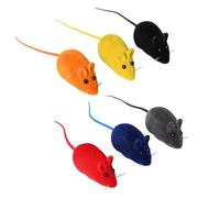 Pumwoy 6PCS Cat Mouse Toy,Squeaky Kitten Toys,Cat Mice Toys Plastic Body with Thin Velvet,Interactive Cats Toy for Bored Indoor Adult Cats