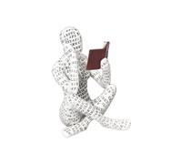 Pumwoy Reading Woman Figurine, Pulp Ladies Reading Shelf Decor, Girl Reading Figurine, Pulp Molding Bookshelf Ornament Lady Reading Pulp Molding, Bookshelf Decoration Ornament Living Room Bedroom (01)