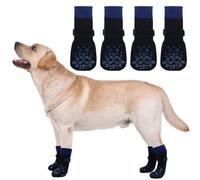 PUMYPOREITY 2 Pairs Double Side Anti Slip Dog Socks Paws Stop Licking, Paw Protectors Warm Socks Anti Chew Dog Paw Covers Stretchy Grip Socks for Senior Dogs(Blue, XL)