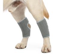PUMYPOREITY 2Pcs Dog Leg Braces, Hock Joint Brace with Two Support Strips, Dog Hock Splint for Fractures, Wound Healing, Sprains and Canine Arthritis Support Leg Wrist Carpal(Grey, XL)