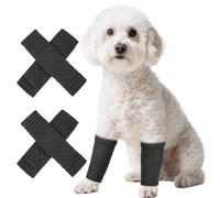 PUMYPOREITY 4 Pcs Dog Leg Sleeve, Elbow Pads For Dogs, Front/Back Leg Sleeve, Stop Pet From Chewing Wounds(Blue, L)