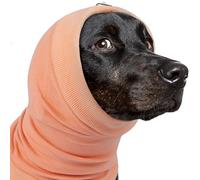 PUMYPOREITY Anti-Slip Headband for Dog Hematoma, Adjustable Dog Calming Hoodie for Fireworks, Thunderstorms, Grooming, No Shake Ear Wraps & Muffs for Noise Protection, M, Orange