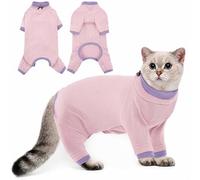 PUMYPOREITY Cat Behavior Control Sweater - Stops Licking & Over-Grooming, Anti-Anxiety Shirt, Escape-Proof, Breathable Pet Clothing for Shedding & Skin Protection, LightPink, M