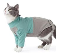 PUMYPOREITY Cat Onesie, Cotton Anti Licking Sleeve for Cats Light Front Leg Wrap Surgery Suit Front Legs Perfect for Front-Leg Surgery, Keep Pet Away From a Sore on Front Legs(Green, XL)