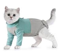 PUMYPOREITY Cat Onesie, Cotton Anti Licking Sleeve for Cats Light Front Leg Wrap Surgery Suit Front Legs Perfect for Front-Leg Surgery, Keep Pet Away From a Sore on Front Legs(Green, XL)
