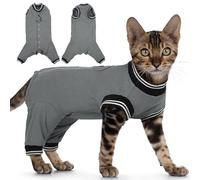 PUMYPOREITY Cat Recovery Suit, Cat Surgery Recovery Suit, Cat Spay Recovery Suit, Alternative to Cone of Shame, Grey, XL