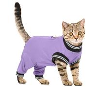 PUMYPOREITY Cat Surgery Suit, Recovery Suit Male Cat Medical Suit Leg Warmers Castration Recovery Suit after Surgery Leg Brace(Purple, M)