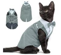 PUMYPOREITY Cat Tuxedo Outfit, Grey, S