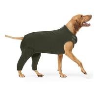 PUMYPOREITY Dog Bodysuit, XXL Dog Onesie Soft Surgical Suits for Female Dogs Post Surgery Body Suit Breathable Leg Support Braces Leg Wound Cover(Moss-green, 2XL)