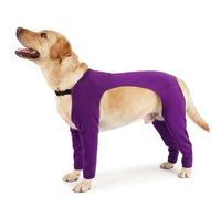 PUMYPOREITY Dog Leg Protector, Dog Sleeves Stop Licking Post Surgery Onesie Surgical Suit with Legs Keep Wound Clean and Dry(Purple, L)